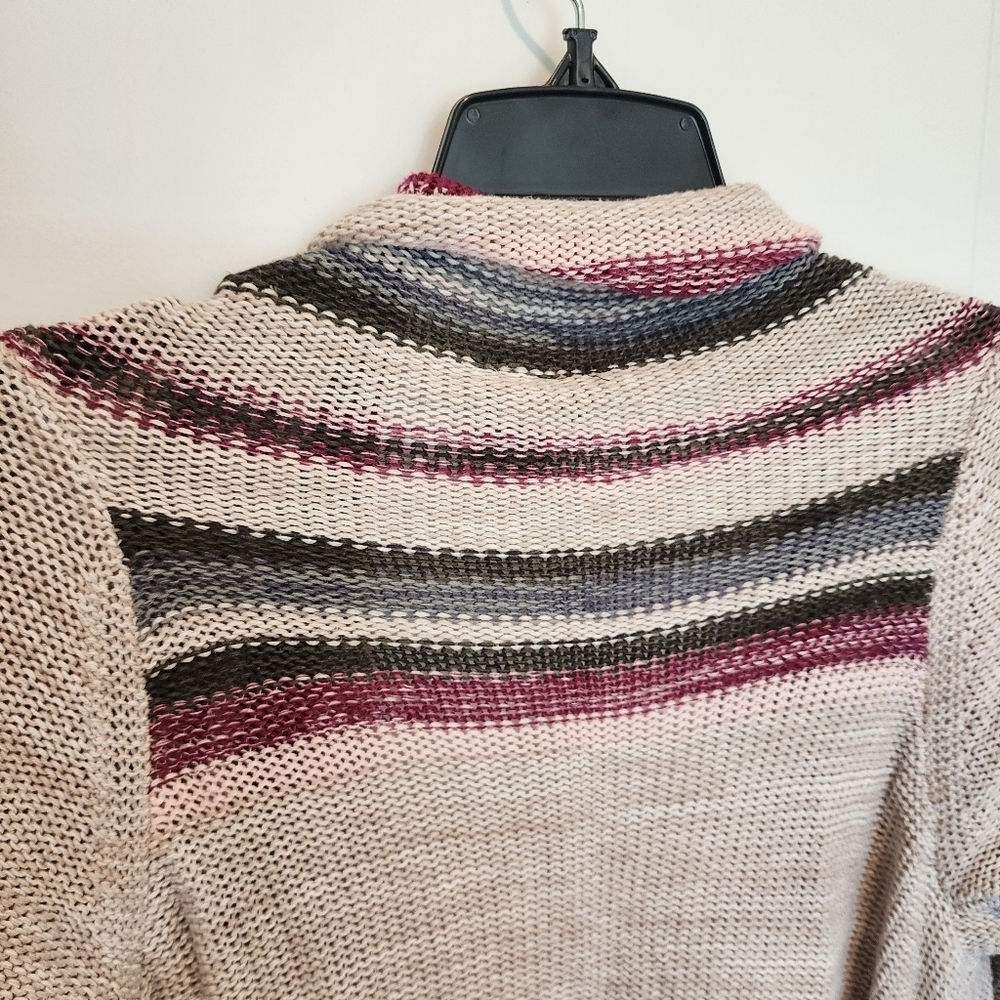 TORRID Multi-Color Striped Open-Front Waterfall Knit Cardigan Women's 1X Layer - Picture 11 of 13